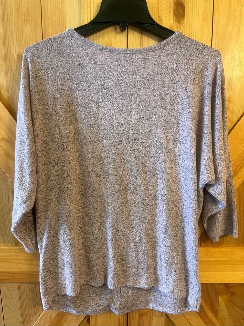 Retrology Pink/Gray 3/4 Sleeve Top Womens small (1147)